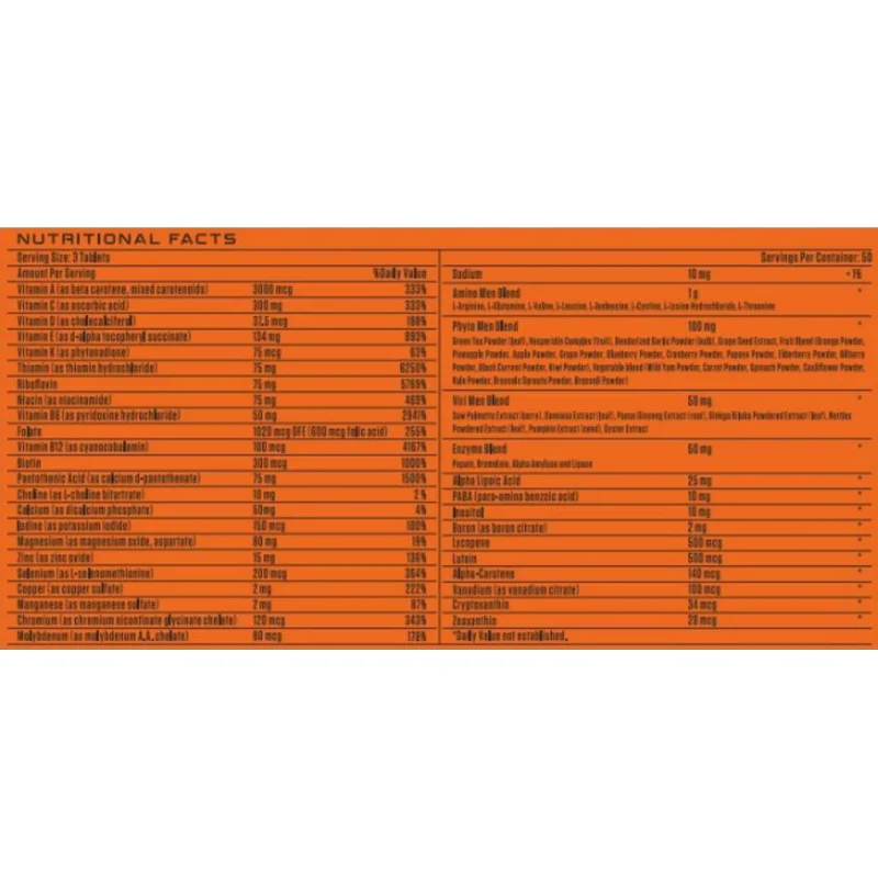 Active Men Multi Vitamin / 150 Таблетки, 50 дози - Flex Wheeler Signature Series