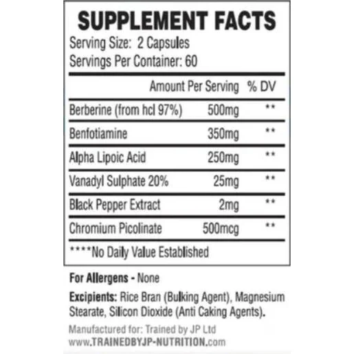 In-Sure | with Berberine and Benfotiamine / 120 капсули, 60 дози​ - Trained by JP