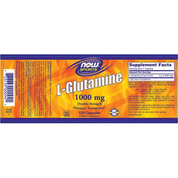 L-Glutamine 1000 mg - NOW Foods