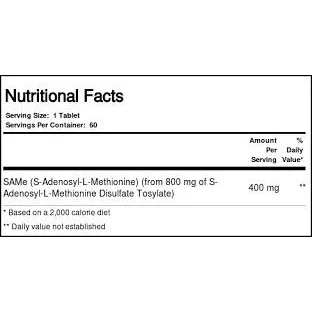 SAMe 400 mg (60 дози) / 60 Таблетки - NOW Foods