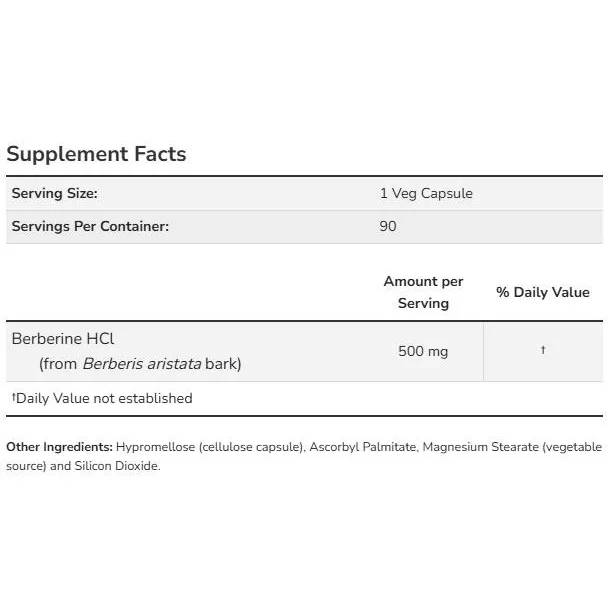 Berberine HCl 500 mg (90 дози) / 90 капсули - NOW Foods