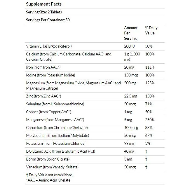 Full Spectrum Minerals / 100 Таблетки - NOW Foods