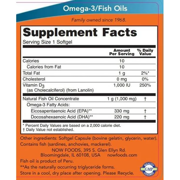 Tri-3D Omega (90 дози) / 90 Гел капсули - NOW Foods