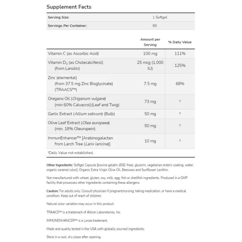 AlliBiotic CDZ™ | Seasonal Immune Support (60 дози) / 60 Гел капсули - NOW Foods