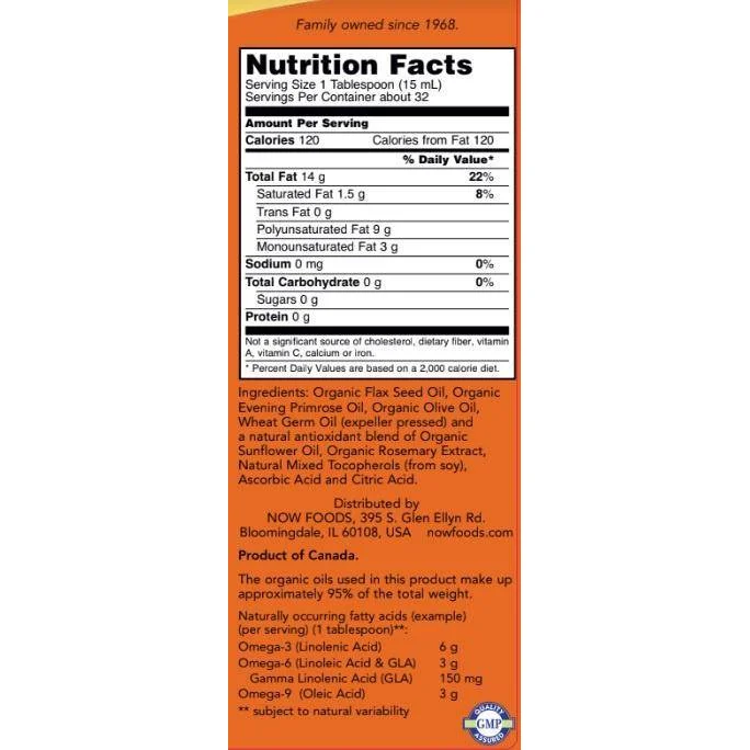 Omega 3-6-9 Liquid (32 дози) / 473 мл - NOW Foods