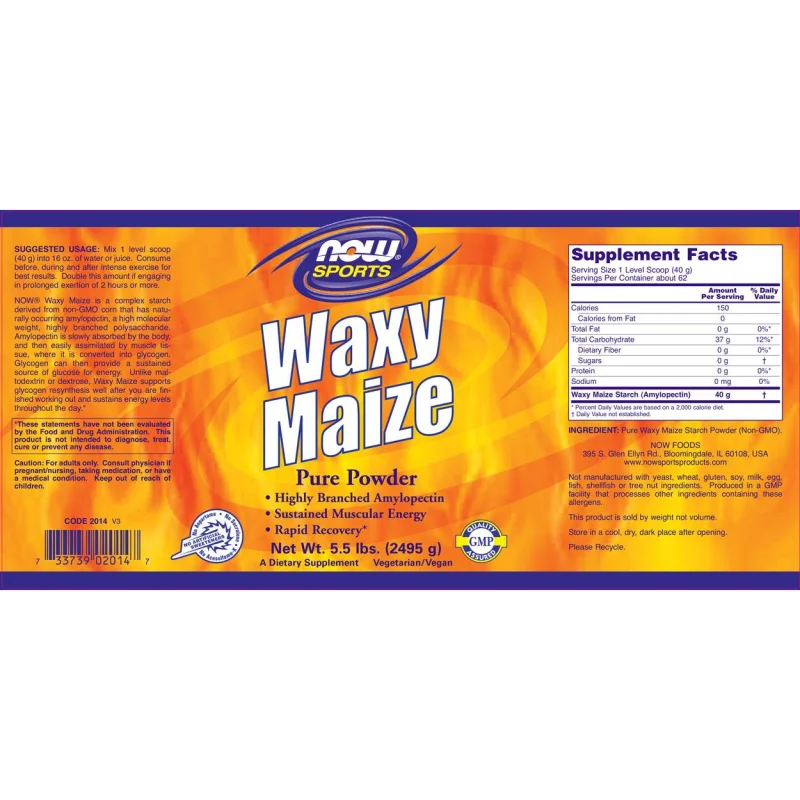 Waxy Maize Starch / 2495 грама - NOW Foods