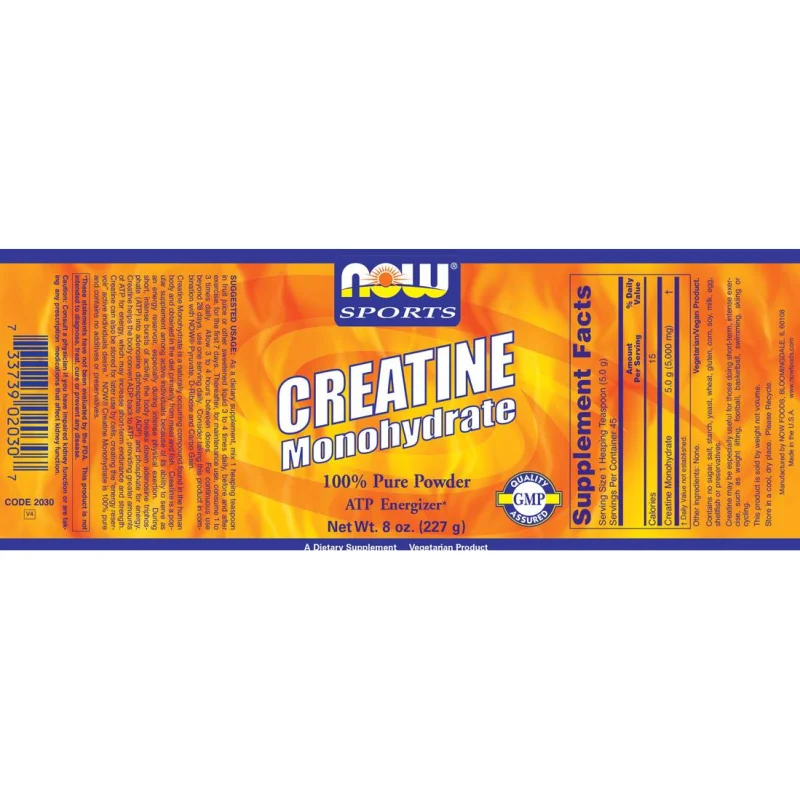 Creatine Powder (45 дози) / 227 грама - NOW Foods