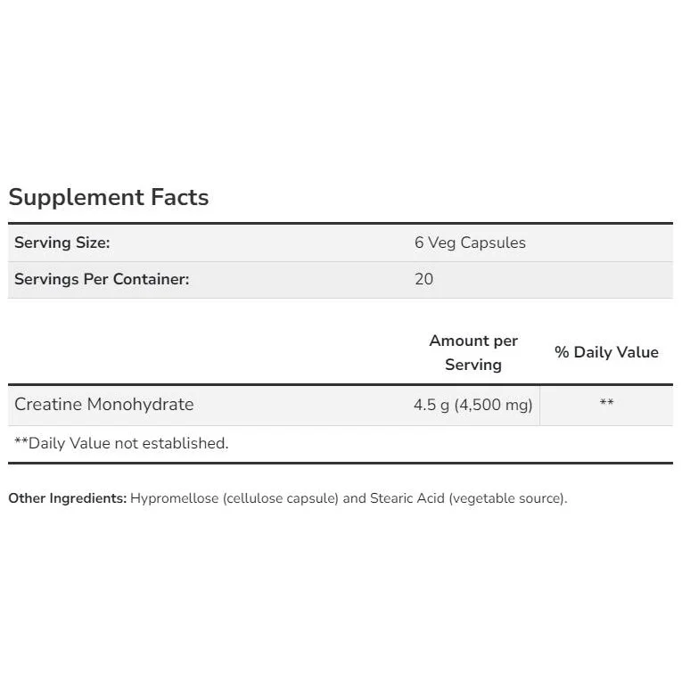Creatine Mono (40 дози) / 240 капсули - NOW Foods