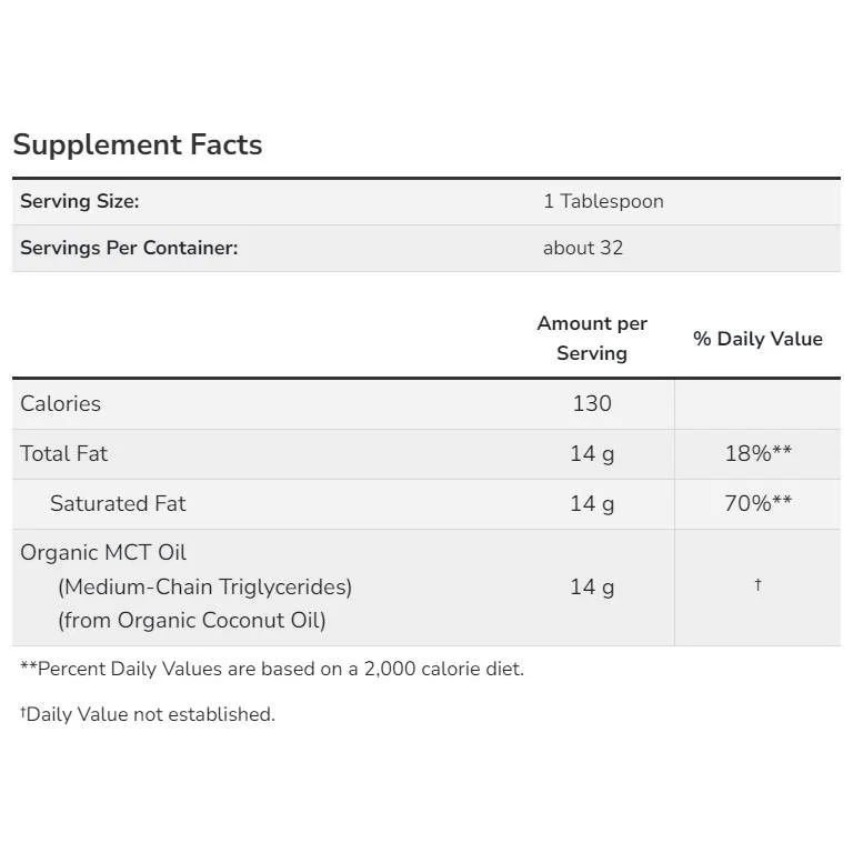 MCT Oil | 100% Certified Organic (32 дози) / 473 мл - NOW Foods
