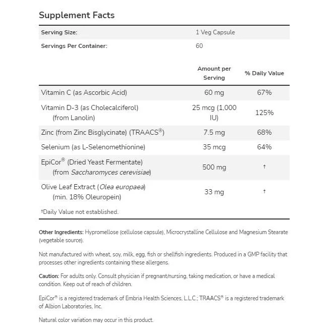 EpiCor® Plus Immunity (60 дози) / 60 капсули - NOW Foods