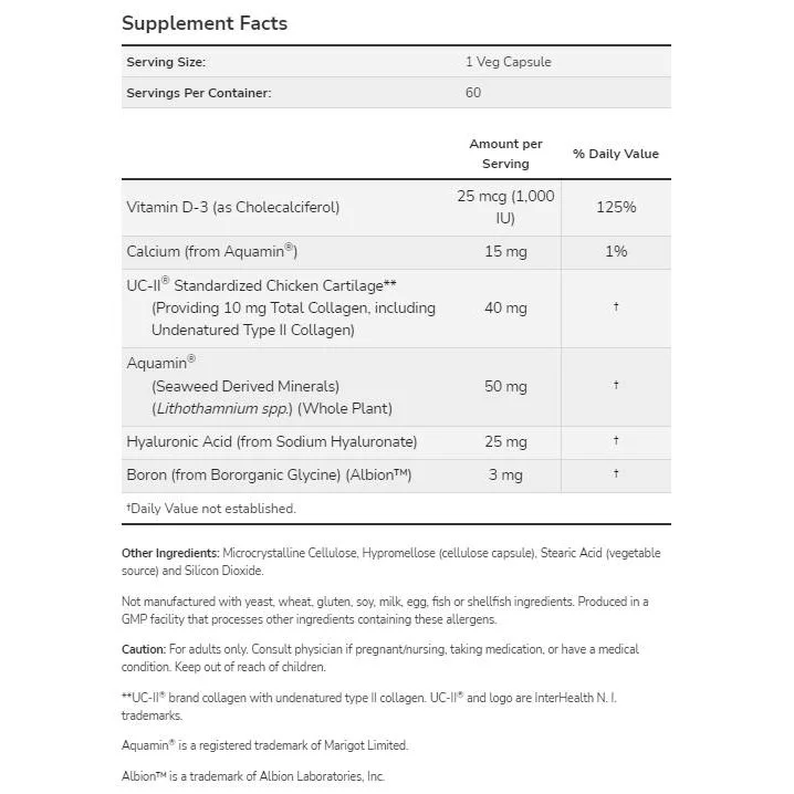 UC-II® | Advanced Joint Relief (60 дози) / 60 капсули - NOW Foods