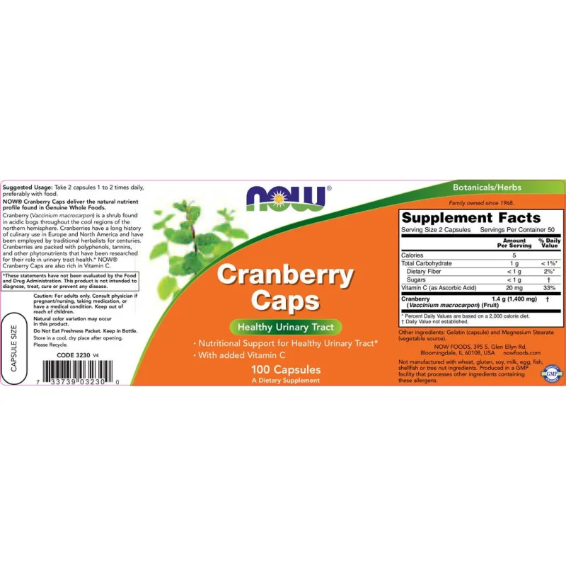 Cranberry Concentrate / 100 капсули - NOW Foods