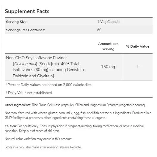 Soy Isoflavones 150 mg / 120 капсули - NOW Foods