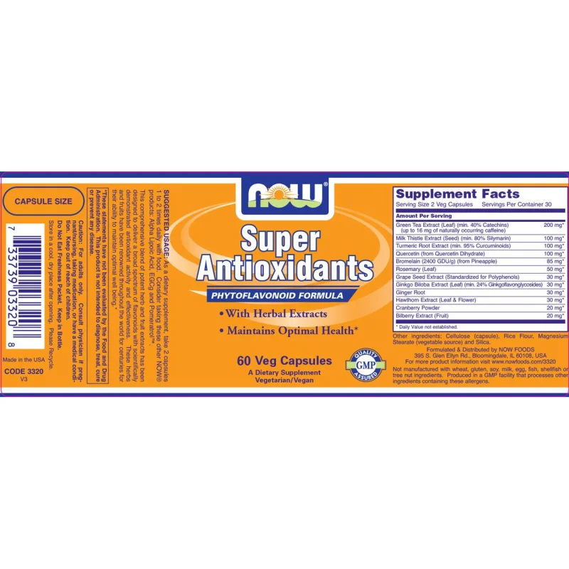 Super Antioxidants / 60 капсули - NOW Foods