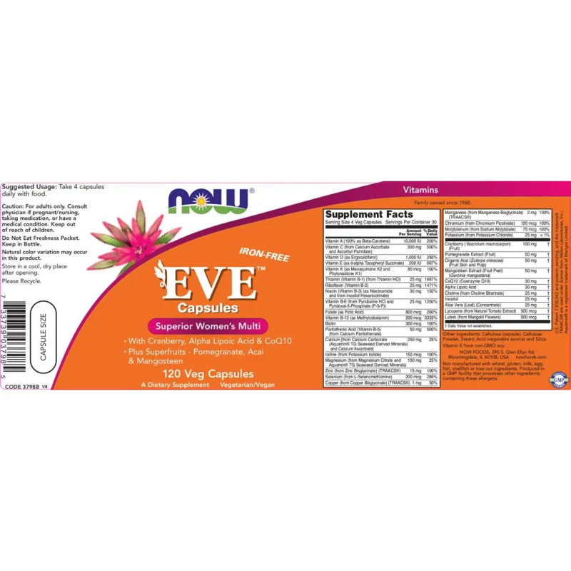 EVE Woman's Multi (30 дози) / 120 капсули - NOW Foods