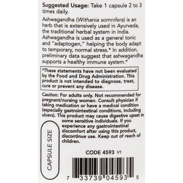 Ashwagandha Extract 450 mg (180 дози) / 180 капсули - NOW Foods