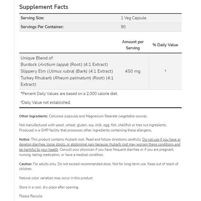 Ojibwa Herbal Extract 450 mg (180 дози) / 180 капсули - NOW Foods