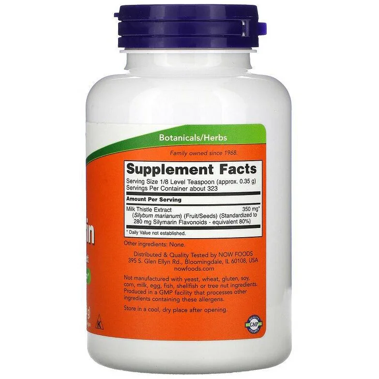 Silymarin Milk Thistle Extract / Powder (323 дози) / 113 грама - NOW Foods