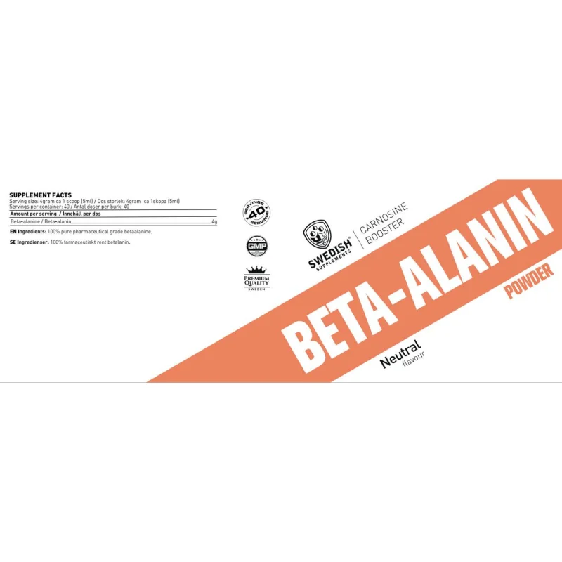 Beta Alanine Powder / 300 грама, 75 дози - SWEDISH Supplements