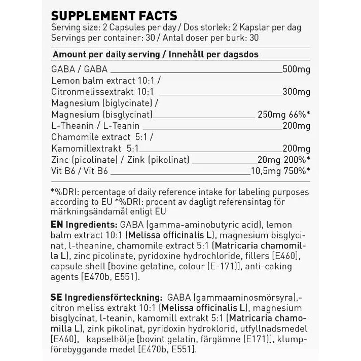 Slow Down | Relax & Antistress Formula / 90 капсули, 30 дози - SWEDISH Supplements