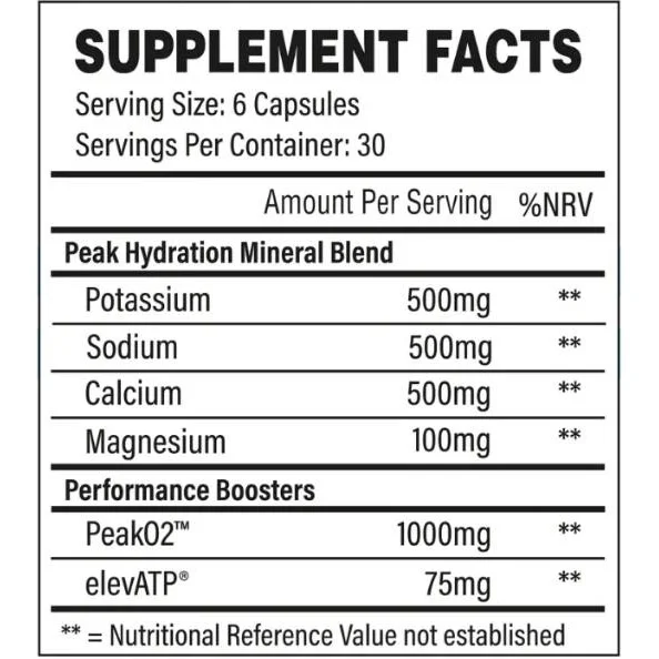 Peak Hydration | with PeakO2 / 180 капсули, 30 дози​ - Trained by JP