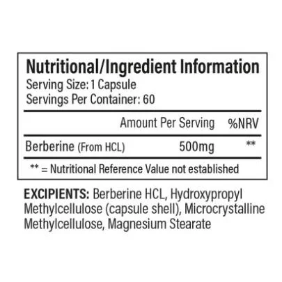 Berberine HCL 500 mg / 60 капсули, 60 дози​ - Trained by JP