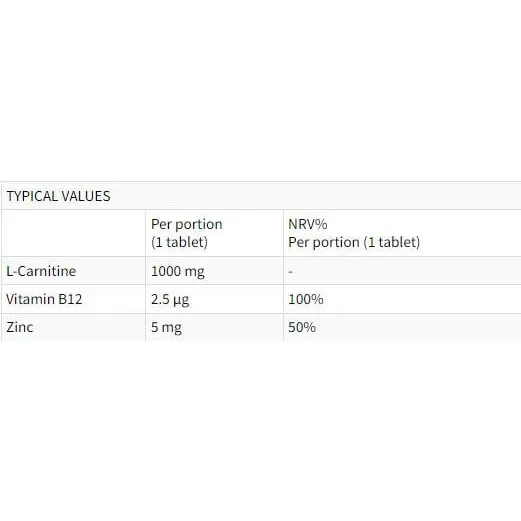 CARNITINA extra 1000 mg / 80 Таблетки, 40 дози - EthicSport
