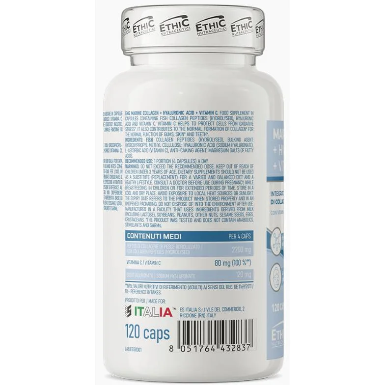 Marine Collagen | with Hyaluronic Acid & Vitamin C (30 дози) / 120 капсули - EthicSport