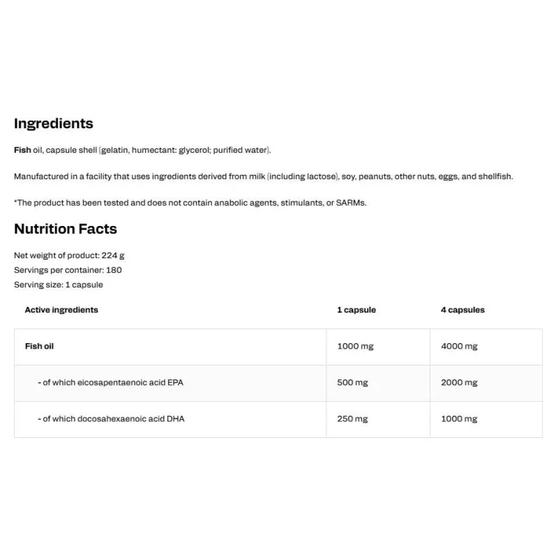 Omega 3 Ultra Concentrate (180 дози) / 180 Гел капсули - EthicSport