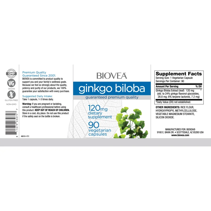 Ginkgo Biloba 120mg - Гинко Билоба - Biovea