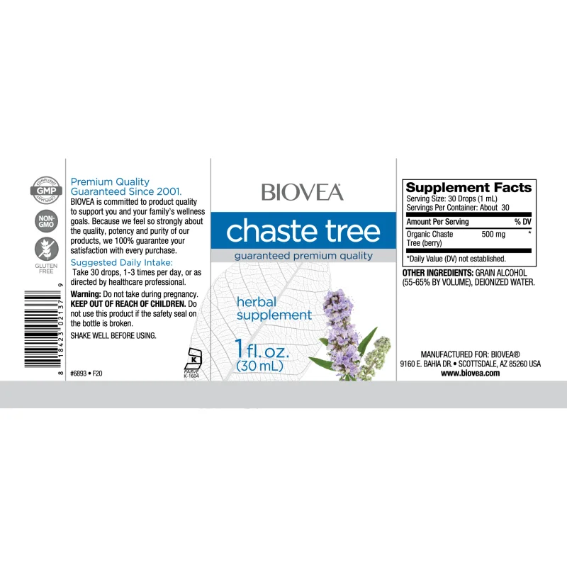 Chaste Tree Liquid Drops - Витекс на Капки, Разфасовка 30ml - Biovea