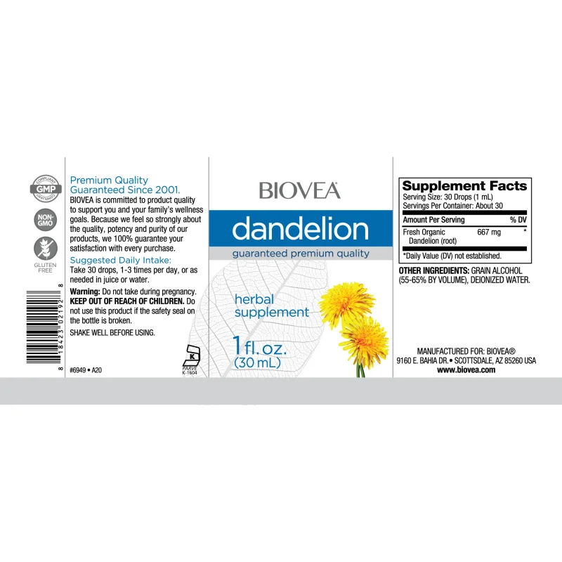 Dandelion Liquid Drops - Глухарче на Капки, Разфасовка 30ml - Biovea