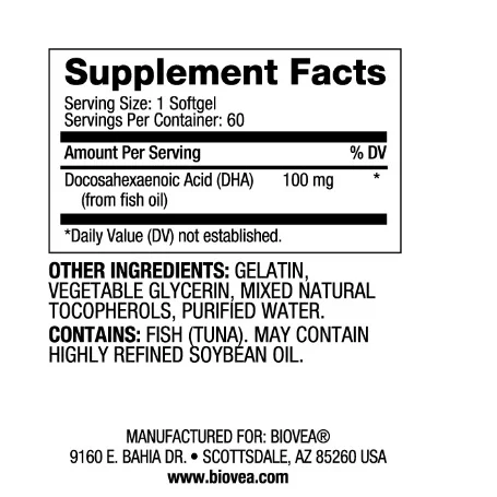 DHA 100mg - ДХА, Разфасовка 60 sgels - Biovea