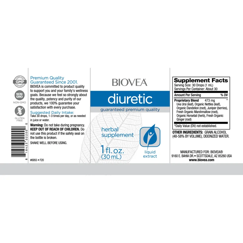 Diuretic Liquid Drops - Диуретични Капки, Разфасовка 30ml - Biovea