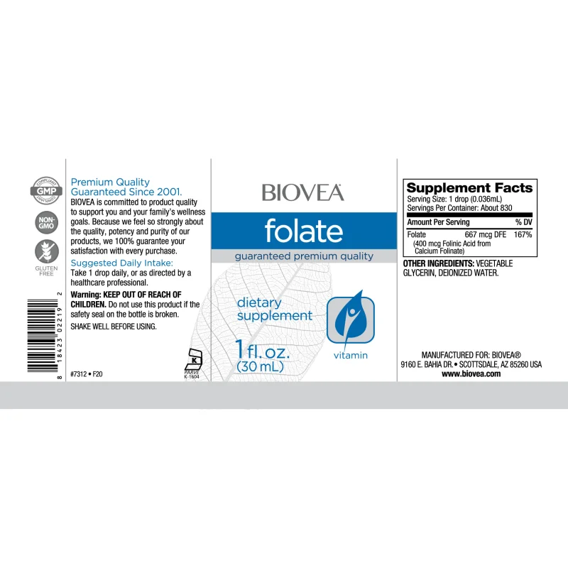 Folate Liquid Drops - Фолат на Капки - Biovea