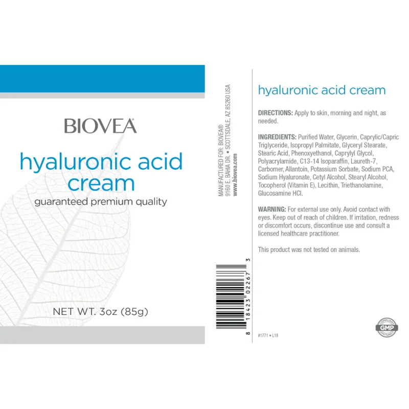 Hyaluronic Acid Cream - Крем Хиалуронова Киселина, Разфасовка 85g - Biovea