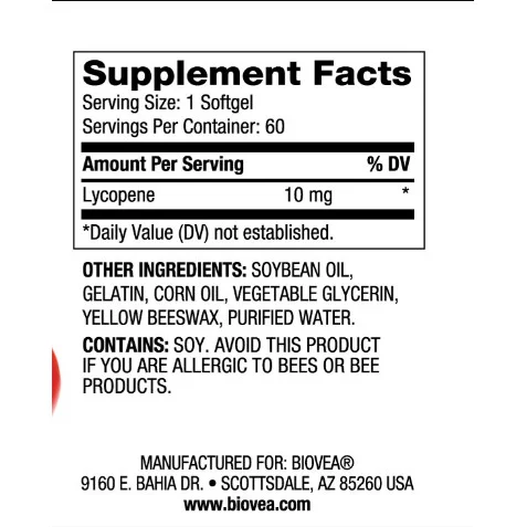 Lycopene 10mg - Ликопен, Разфасовка 60 sgels - Biovea