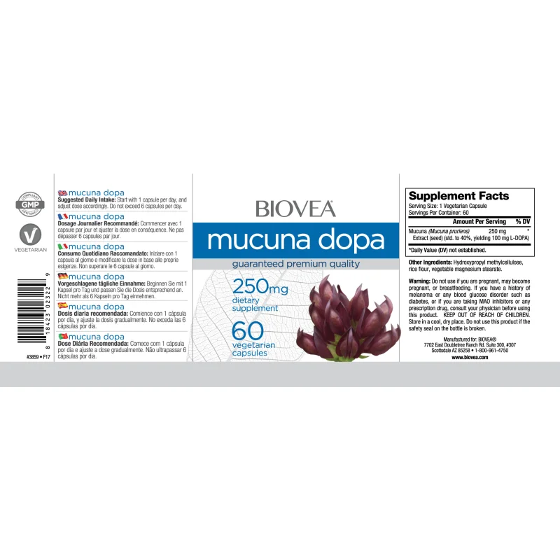 Mucuna Dopa 250mg - Мукуна Допа - Biovea