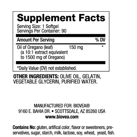 Oil Of Oregano 150mg - Масло От Риган - Biovea
