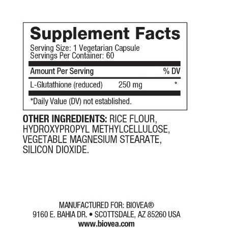 Reduced Glutathione 250mg - Глутатион - Biovea