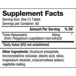 Resveratrol 40mg - Ресвератрол, Разфасовка 60 caps - Biovea