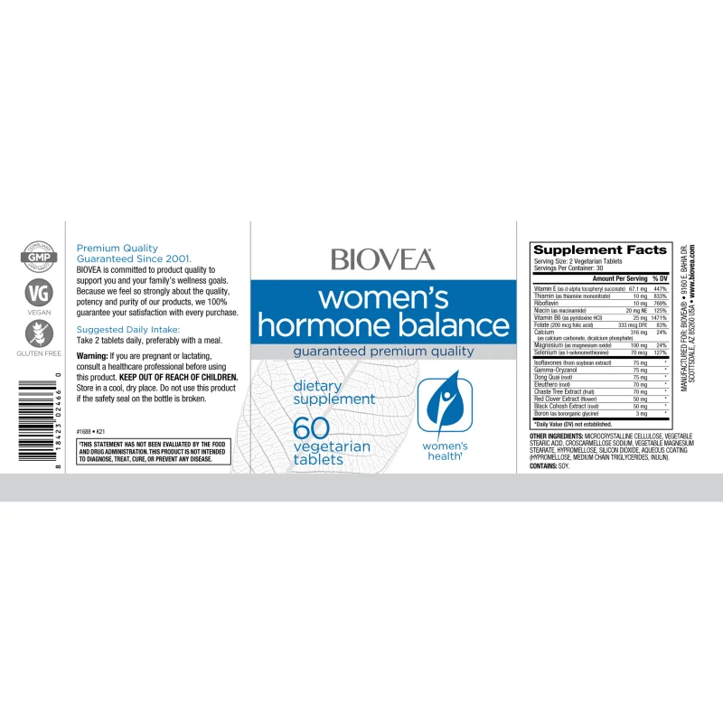Women`s Hormone Balance - Дамска Формола за Хормонален Баланс, Разфасовка 60 tabs - Biovea