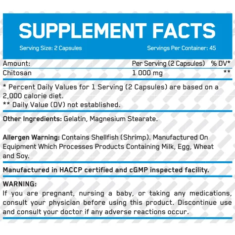 Chitosan 500 mg / 90 Caps (45 дози) - Everbuild