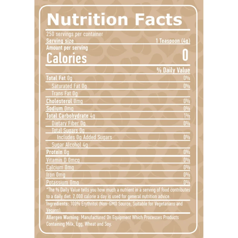 100% Natural Erythritol / 1000g - Haya Labs