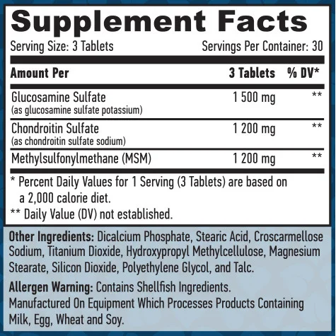 Ultimate Glucosamine Chondroitin & MSM / 90 Tabs - Haya Labs