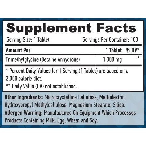 TMG 1000 mg / 100 Tabs - Haya Labs