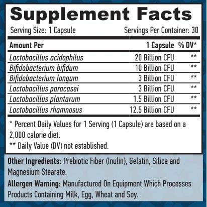 Probiotic 50 Billion / Symbiotic Complex / 30 Caps - Haya Labs