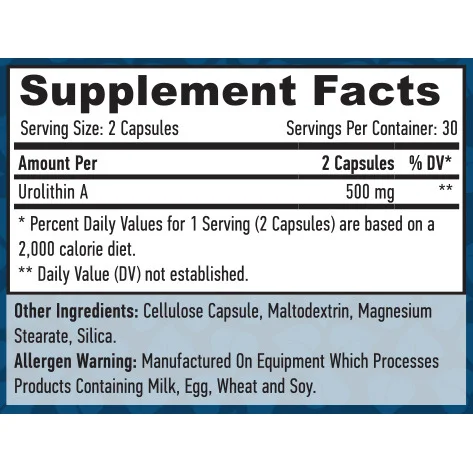 Urolithin A 250 mg / 60 Vcaps (30 дози) - Haya Labs
