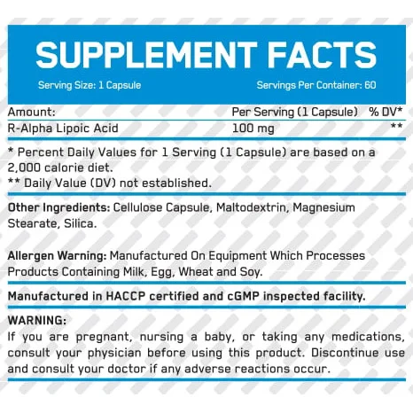 R-Alpha Lipoic Acid / 60 Vcaps (60 дози) - Everbuild