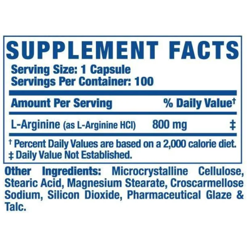 L-Arginine XS 800 mg (100 дози) / 100 капсули - Ronnie Coleman